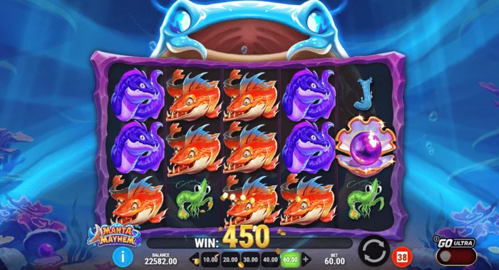 Manta Mayhem - winnende combinatie in het basisspel